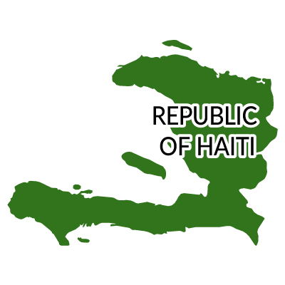 ハイチ共和国無料フリーイラスト｜英語(緑)